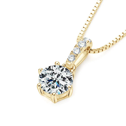 D VVS1 Moissanite Necklace Diamond Pendent 1CT-2CT with Certified 925 Sterling Silver Necklaces for Women Dainty Gifts