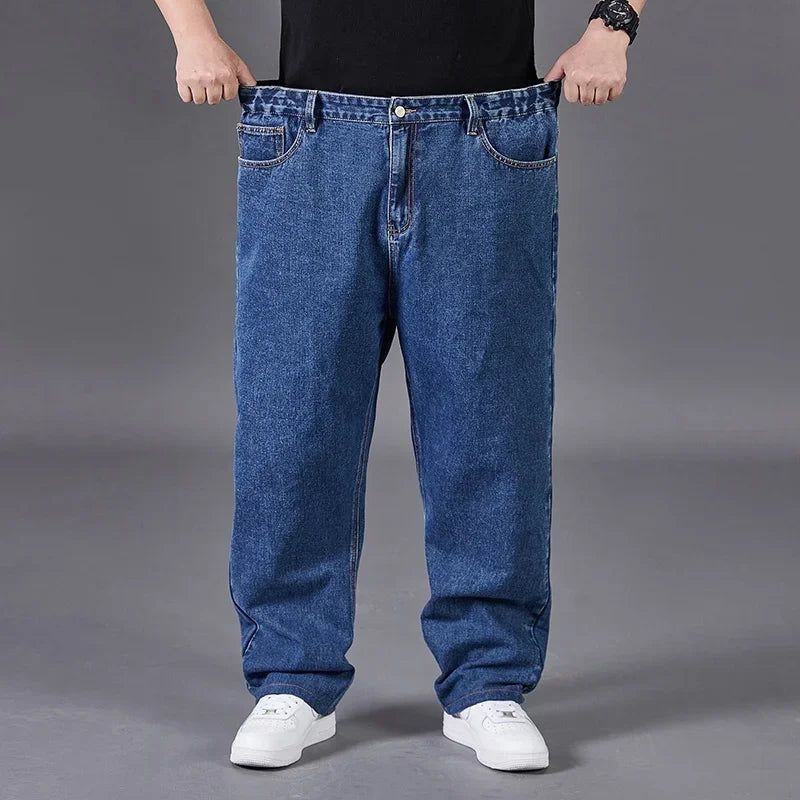 Big Size Jeans Men Good Quality Large Size Jumbo Long Loose Pants Plus Size Loose Jeans Men Wearable Seasons Denim Baggy Jean