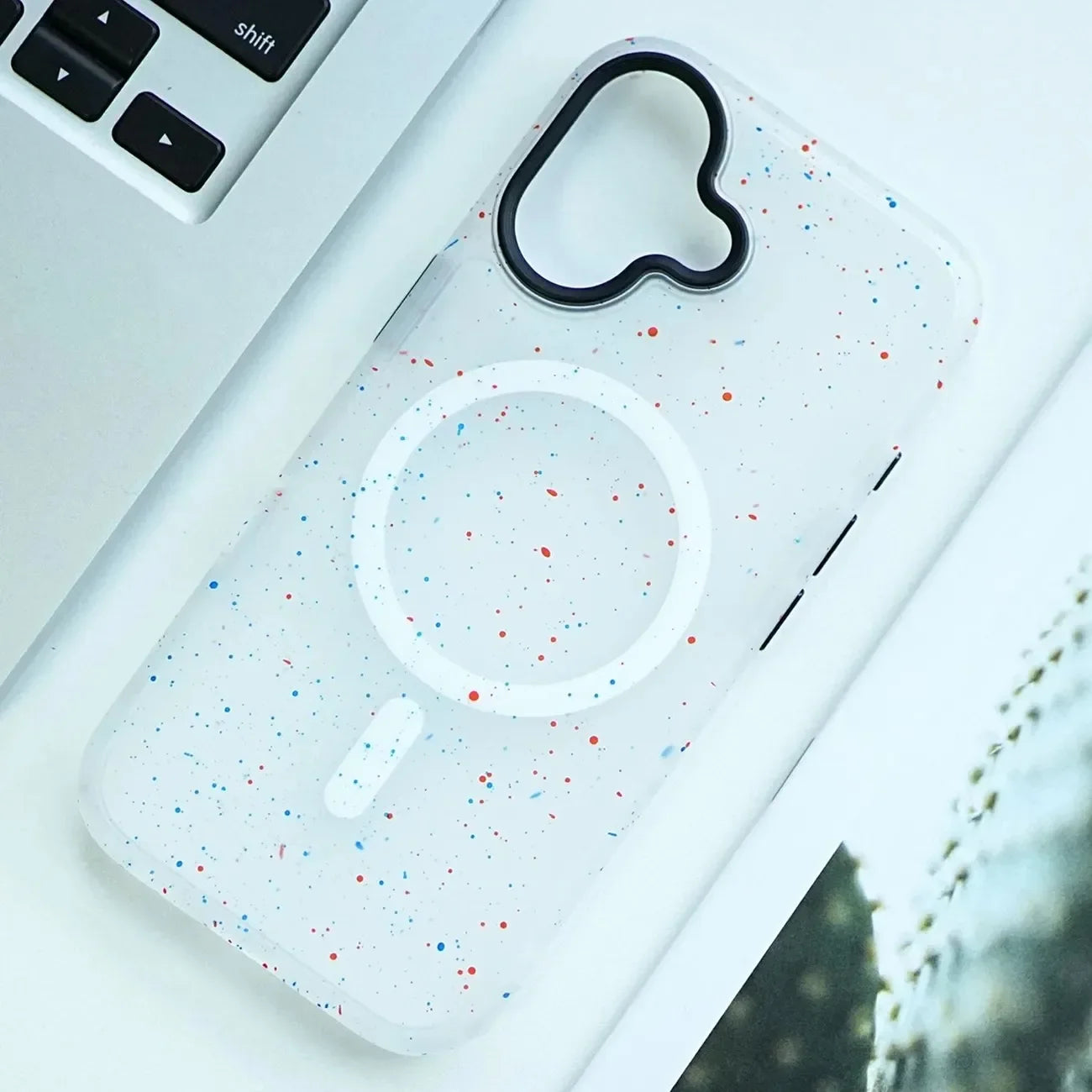 Art Ink Dots Pattern Silicone Soft For MagSafe Phone Case For iPhone 17 Air 16 15 14 13 Pro Max Magnetic Wireless Charge Cover