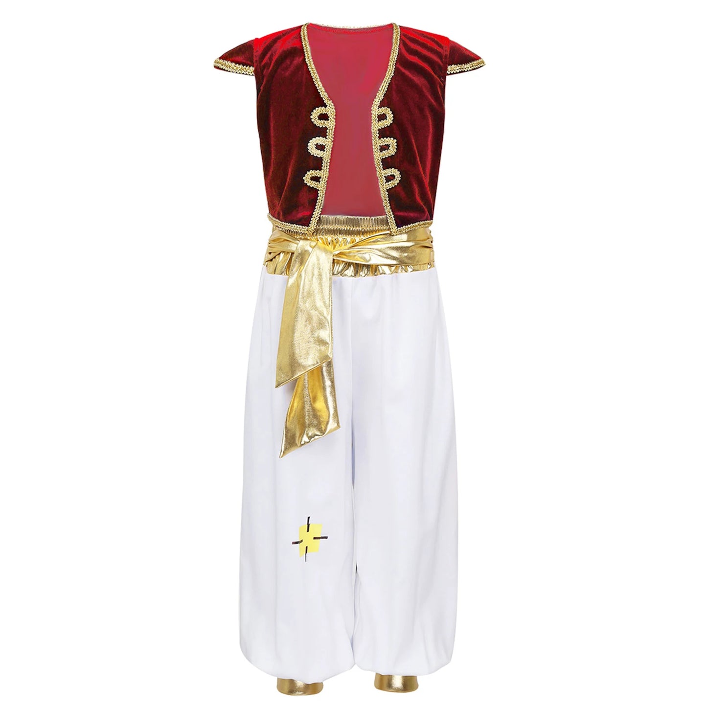 Boys Mythical Prince Arabian Carnival Cosplay Outfit Halloween Party Arabian Prince Role Play Waistcoat Vest Top+Belted Pants