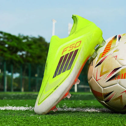 Men Training Soccer Shoes FG Breathable Drop Shipping Match Sport Cleats Football Boots Ultralight Long Spikes Indoor Sneakers