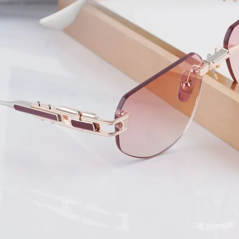Rimless 164 Grand-imperyn Luxury Sunglasses Irregular Square Alloy High Quality Gradient Classicla Boundless UV400 Outdoor Gafas