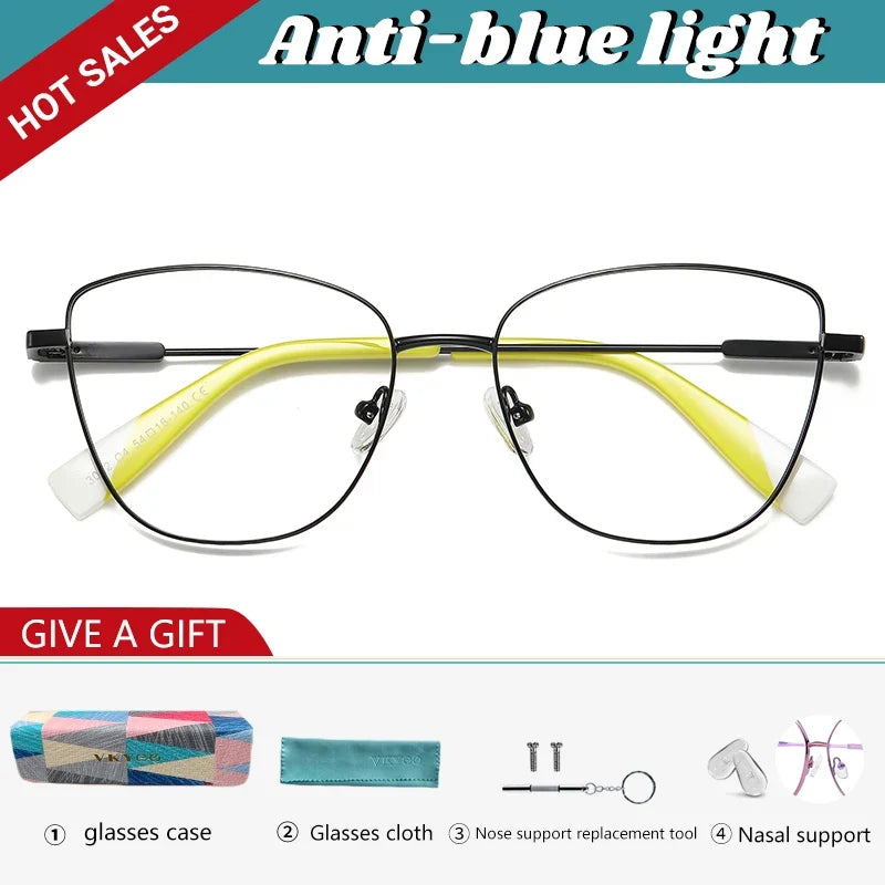 New Myopia Prescription Glasses Hyperopia Reading Glasses Women Anti Blue Light Computer Glasses Optical Eyeglasses Frame