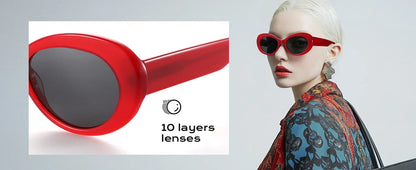 Handmade Acetate Oval Polarized Sunglasses Women Thick Frame UV400 Protection Sun Glasses for Ladies Shopping Gift