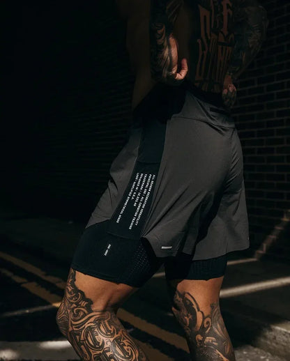 Men's Gym Shorts 2 in 1 Quick Dry Running Shorts Basketball Jogger Summer Fitness Workout Short Pants Bodybuilding Activewear