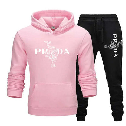 The men's outdoor fitness sweatshirt and pants set for autumn and winter includes a long-sleeved sports shirt and casual pants