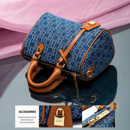 New Cowboy Splicing Pillow Bag Women's Shoulder Bag 2025 Casual Party Women's Handbag