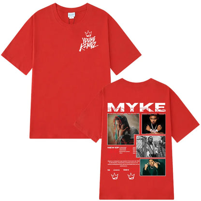 Rapper Myke Towers Graphic T-shirts Men Women Fashion Hip Hop Oversized T Shirt Comfort Cotton Short Sleeve T-shirt Streetwear