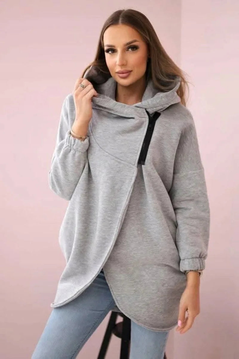 2025 Autumn and Winter Fashion New Women's Sports Loose Velvet Hoodie Zipper Long Sleeve Warm and Cold Proof Hoodie Coat