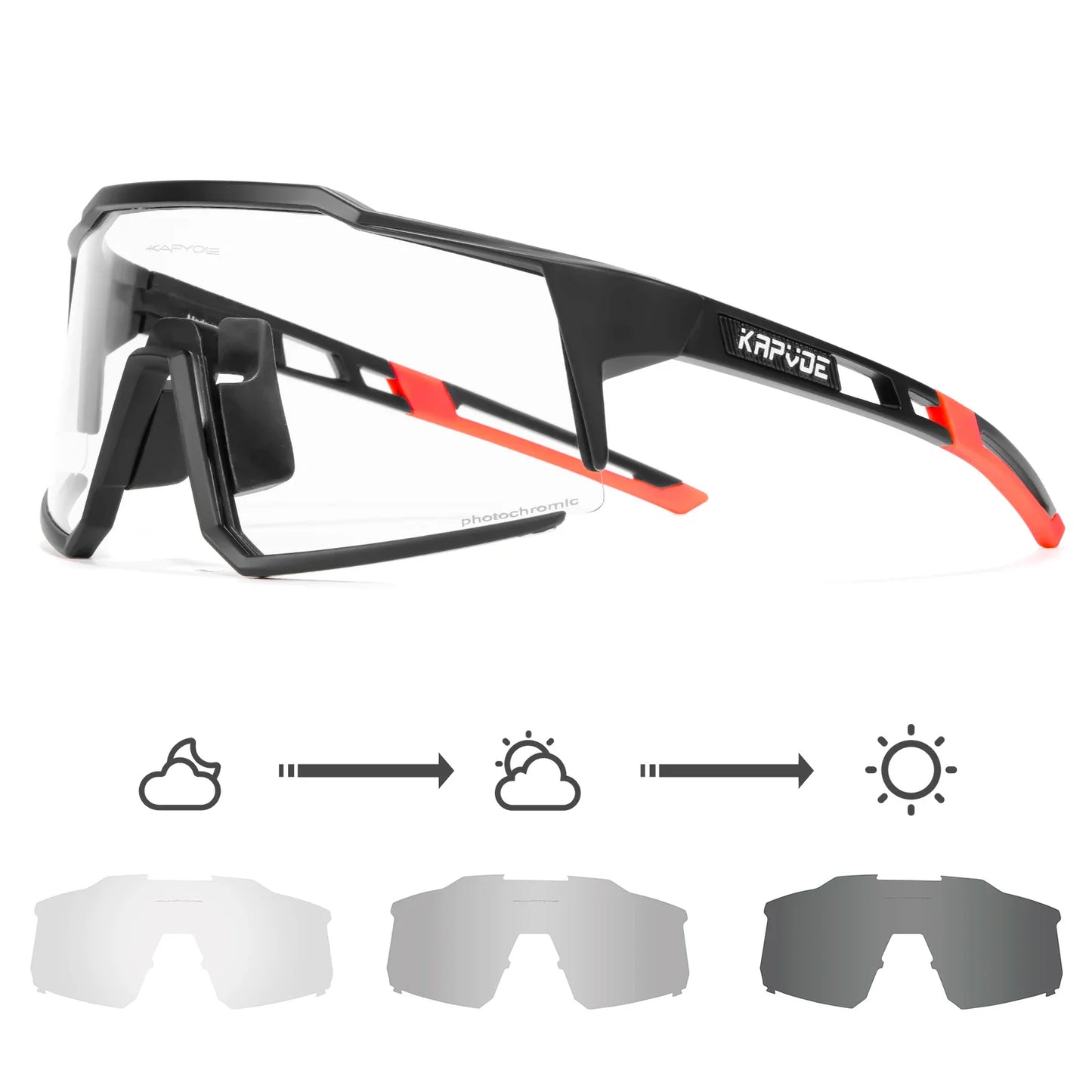 Photochromic Cycling Glasses UV400 MTB Clear Mountain Bike Transition Bicycle Sunglasses for Men Women Sports Eyewear