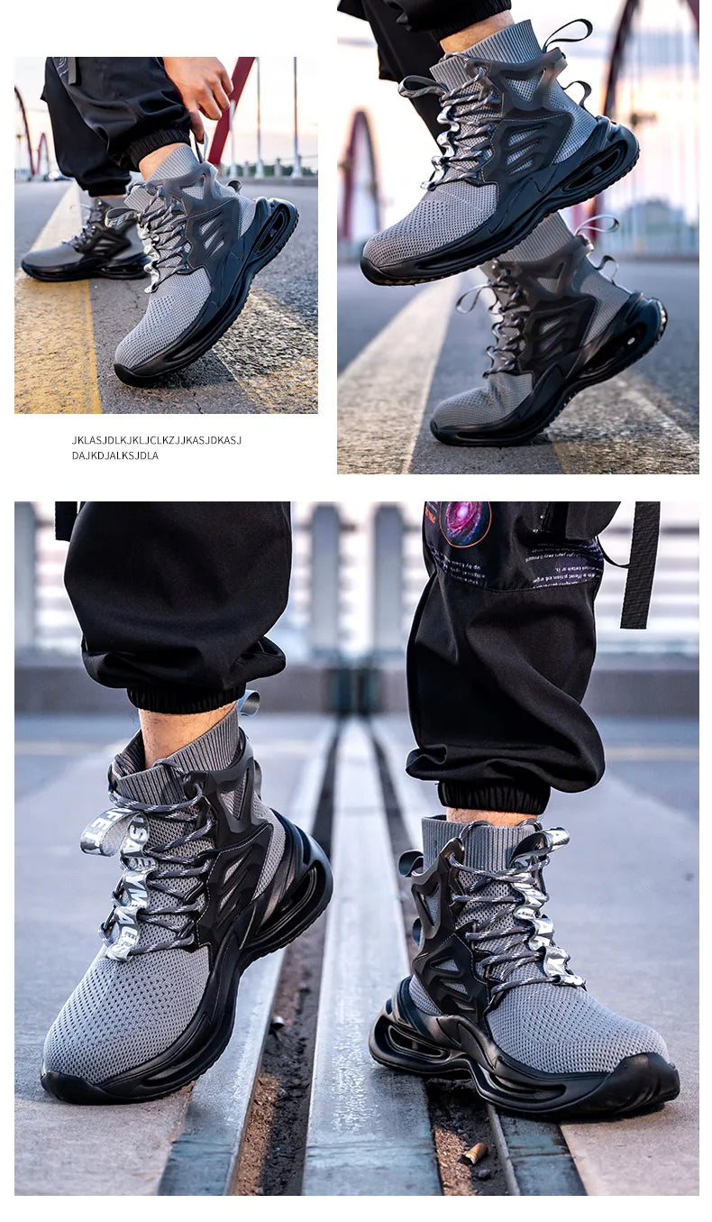 European Plus Size 50 Newest Design Men Wrok Safety Boots Anti-smash Steel Toe Cap Indestructible Construction Industry Shoes