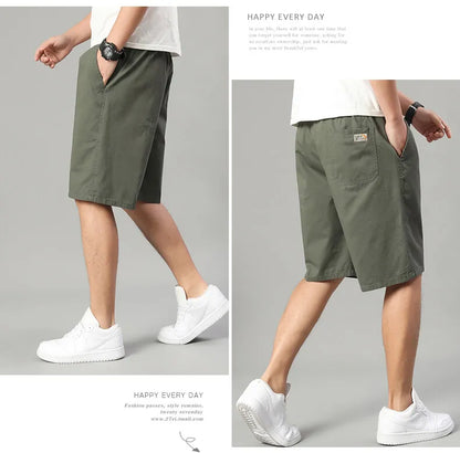 Men's Elastic Waist Casual Shorts Summer Light Weight Sweat Shorts Relaxed Fit Work Shorts Loose Casual Jogger Short