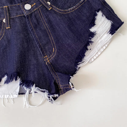 American Retro Camouflage Mini Shorts 2026 Ladies Hollow Out Slim Beach Pants Hot Girl Sexy Print Denim Shorts