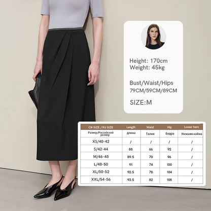 Women's Skirt 2026 Summer New Solid Color Wrinkle-Resistant Elegant Office Versatile Long Pleated Skirt For Women 12622145