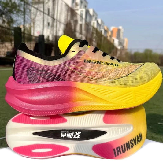 Nylon Carbon Plate Professional Marathon Running Racing Shoes for Man Light Rebound Track Field Women Sneakers  ﻿