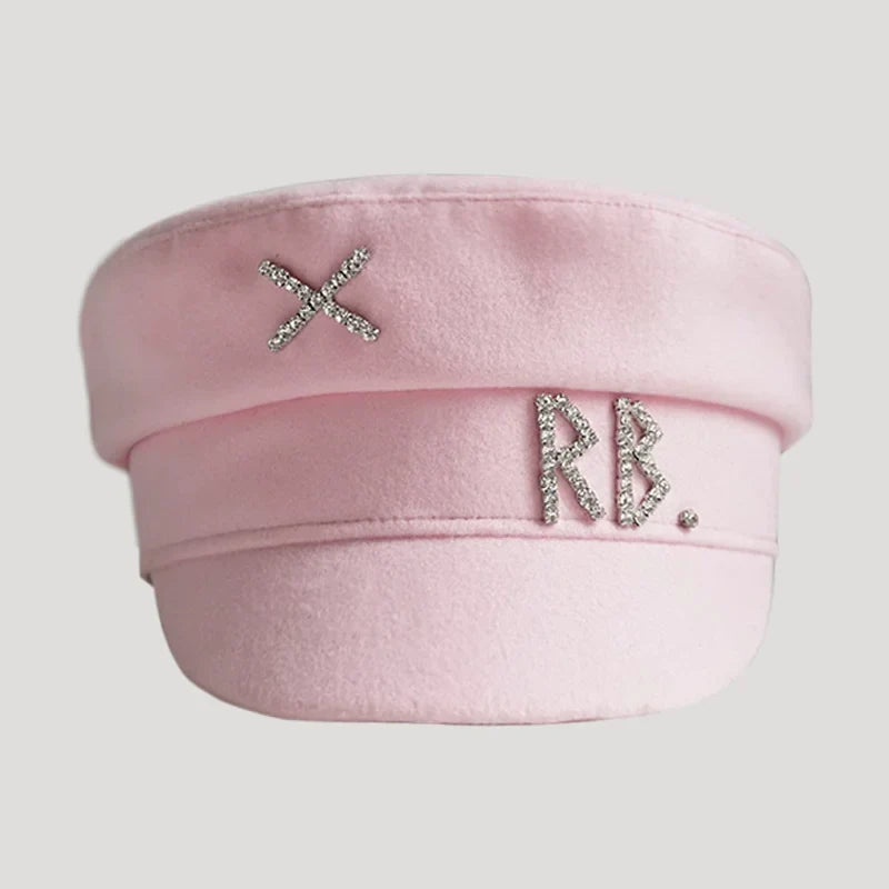 New Women Hats Crystal baker boy hat Wool Newsboy Caps Female Flat Militray Caps Visor S-XL