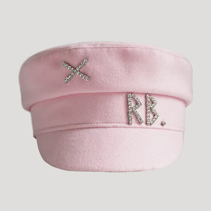 New Women Hats Crystal baker boy hat Wool Newsboy Caps Female Flat Militray Caps Visor S-XL