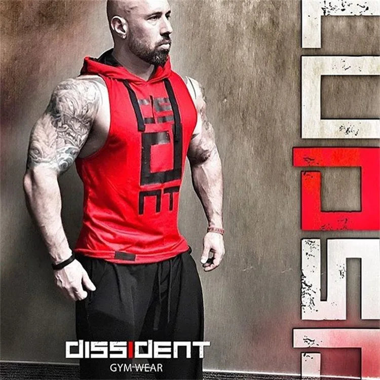 Mens Street Corner Pullovers Fitness Sport Sleeveless Hoodies Gym Bodybuilding Running Training Jogging Cotton Casual Sportswear