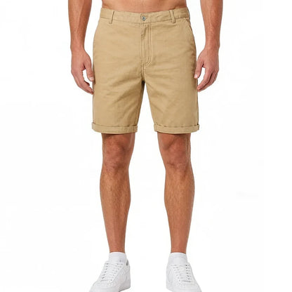 Men Casual Cotton Shorts Golf Dress Shorts Light Weight Sports Casual Knee Shorts Men's Bermuda