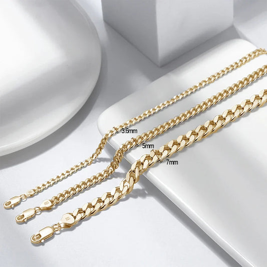 Bracelets femme homme chaîne gourmette cubaine Argent massif 925 Bijoux de luxe à la mode Cadeau de Noël Bijoux de couple SB104