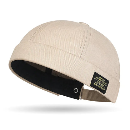 Brimless Hat for Men Women Cotton Classic Solid Color Beanie Beaded Hip Hop Hat for Outside Cycling Riding Activities