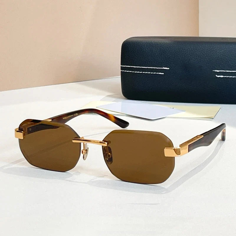 Boundless Germany Designer Sunglasses Square Men Women Alloy Acetate Luxury Brand Trendy Classical Diamond Cutting UV400 Gafas