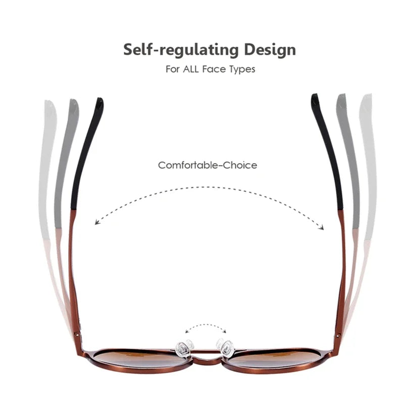 Vintage Aluminum Magnesium Sun Glasses Men Polarized Driving Sunglasses Round Steampunk Shades Brand Designer Eyewear