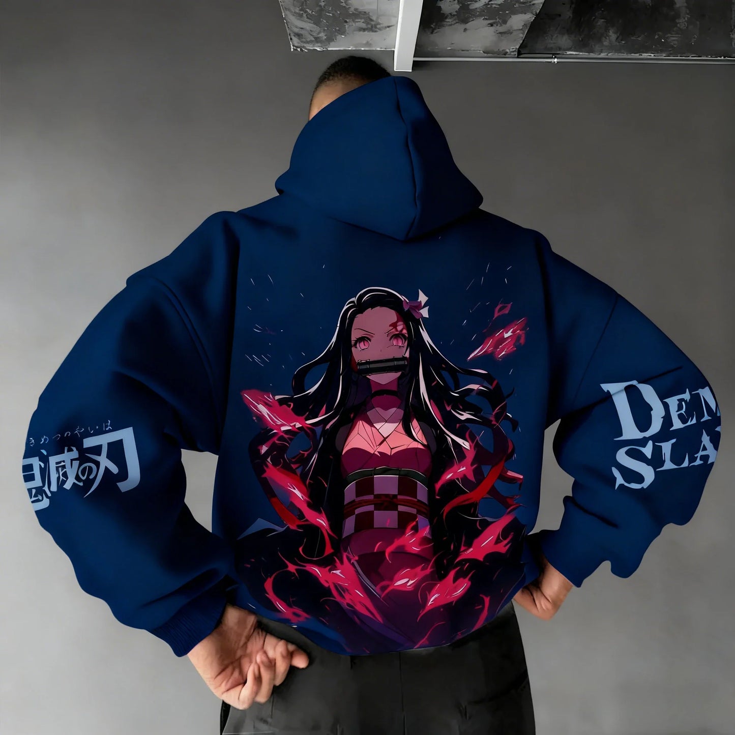 Demon Slayer Men's Hoodie Sweatshirt Kamado Nezuko Anime Spring Autumn Winter Boy Harajuku Long-sleeved Parent-child Outfit