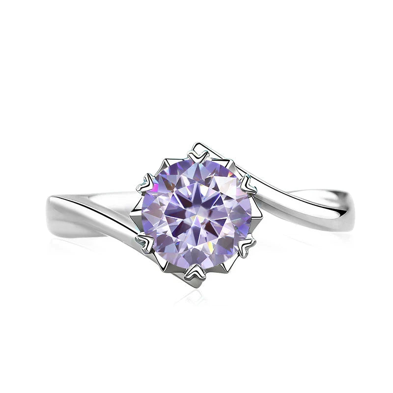 Black Pink Moissanite Women Rings S925 Sterling Silver Jewelry For Wedding Engagement Ring With Certified Women's Ring