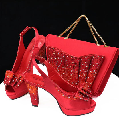 Women High Heels Sandals Printing Flower Material with Rhinestone Italian Design Coffee Color Open-Toed Shoes