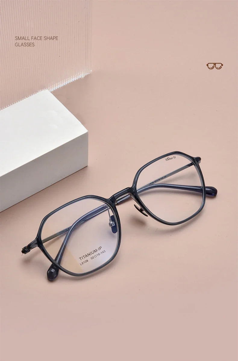 Geometric Personalized Polygonal Men's and Women's Simple Frames Blue Light Reading Glasses Customizable Prescription