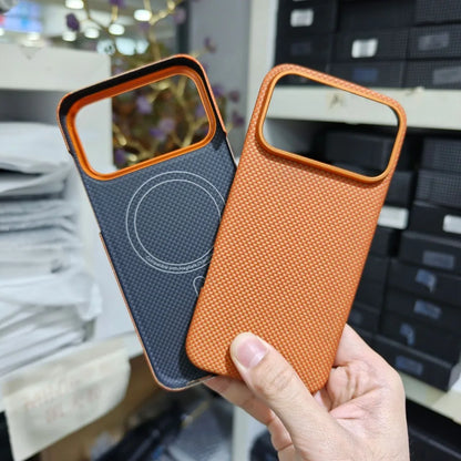 Real Aramid Carbon Fiber Ultra-Thin Phone Case For iPhone 17 Pro Max 17Pro Invisible Magnetic Charging Anti-Drop Protector Cover
