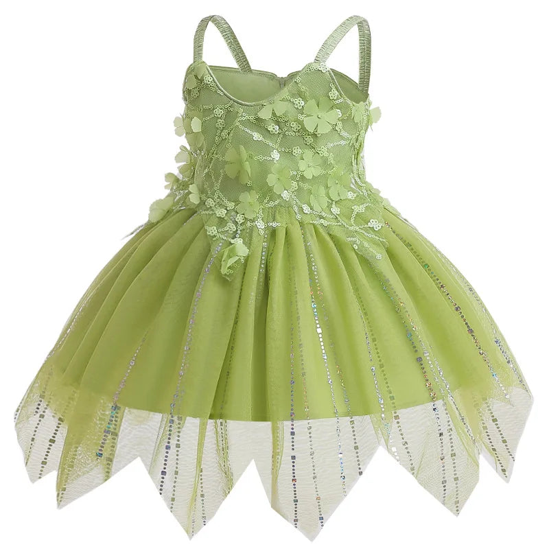 Children Fancy Girls Elf Cosplay Fairy Princess Dress For Kids Carnival Birthday Party Gift Halloween Christmas Dress Up Costume