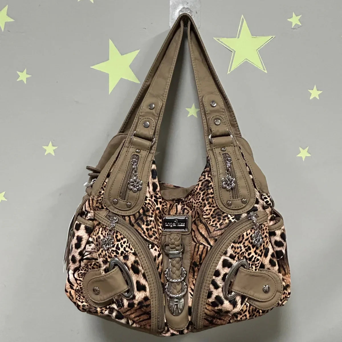 Women Handbags Large Women's Shoulder Bag Leopard Print Top-Handle Fashion Satchel Dumpling Shoulder Tote Hobos Bag