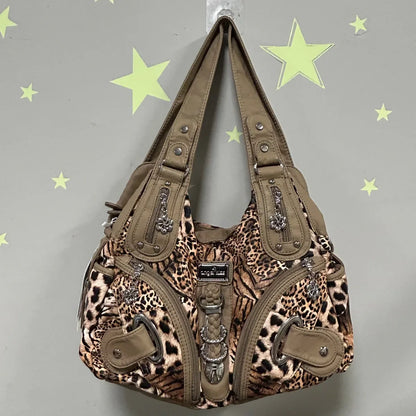 Women Handbags Large Women's Shoulder Bag Leopard Print Top-Handle Fashion Satchel Dumpling Shoulder Tote Hobos Bag