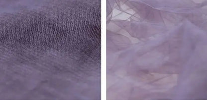 Slimming Effect Purple Mesh Ankle-Length Dress Women's plus Size Strapless Gown Korean Style High Waist A-Line Skirt