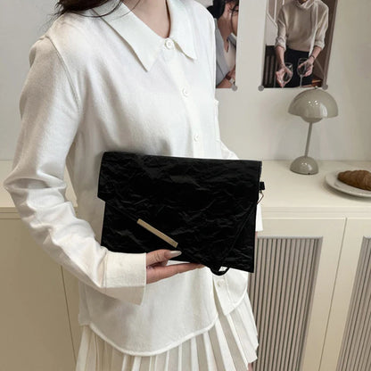 Fashion Women Clutch Soft PU Leather Solid Color Evelope Bag Wristlet Bags Female Small Handbags Day Clutches Evening Party Bags