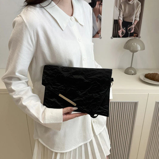 Fashion Women Clutch Soft PU Leather Solid Color Evelope Bag Wristlet Bags Female Small Handbags Day Clutches Evening Party Bags