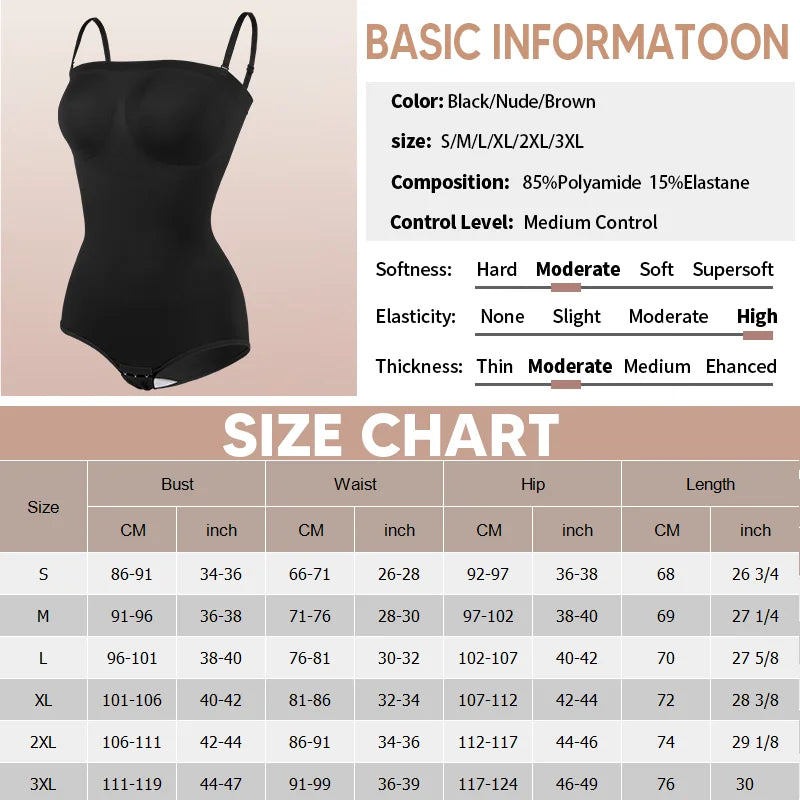 Women Seamless Strapless Bodysuits Tude Tops Bodyshaper Compression Waist Trainer Shapewear Push Up Butt Lifter Backless Shaper