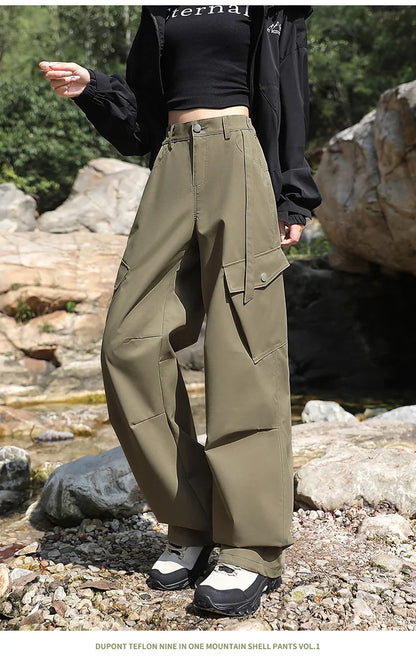 Outdoor Hiking Pants Woman 3 In 1 Removable Fleece Waterproof Camping Trousers Winter Large Pocket Windproof Cycling Travel Pant