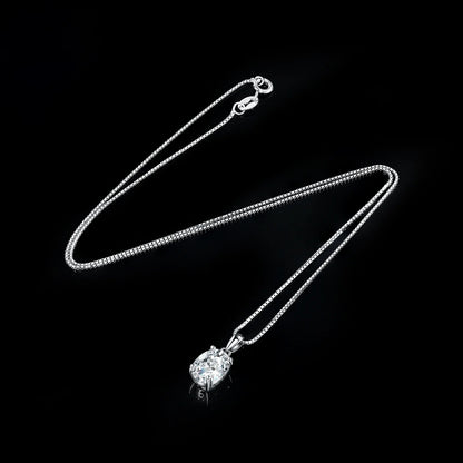 Moissanite D Color 1ct 2ct Oval S925 Sterling Silver Pendant Necklace for Woman No Chain Yellow Rose Gold Plated