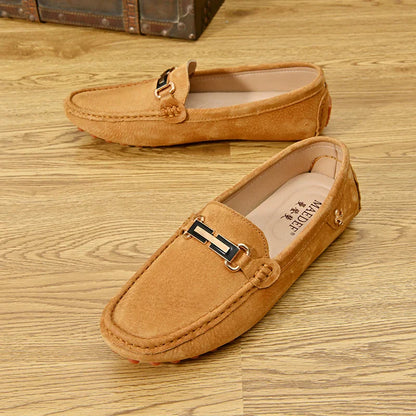 Men Fashion Luxury Leisure Leather Loafers Shoes Slip on Soft Comfortable Non-slip Driving for Men