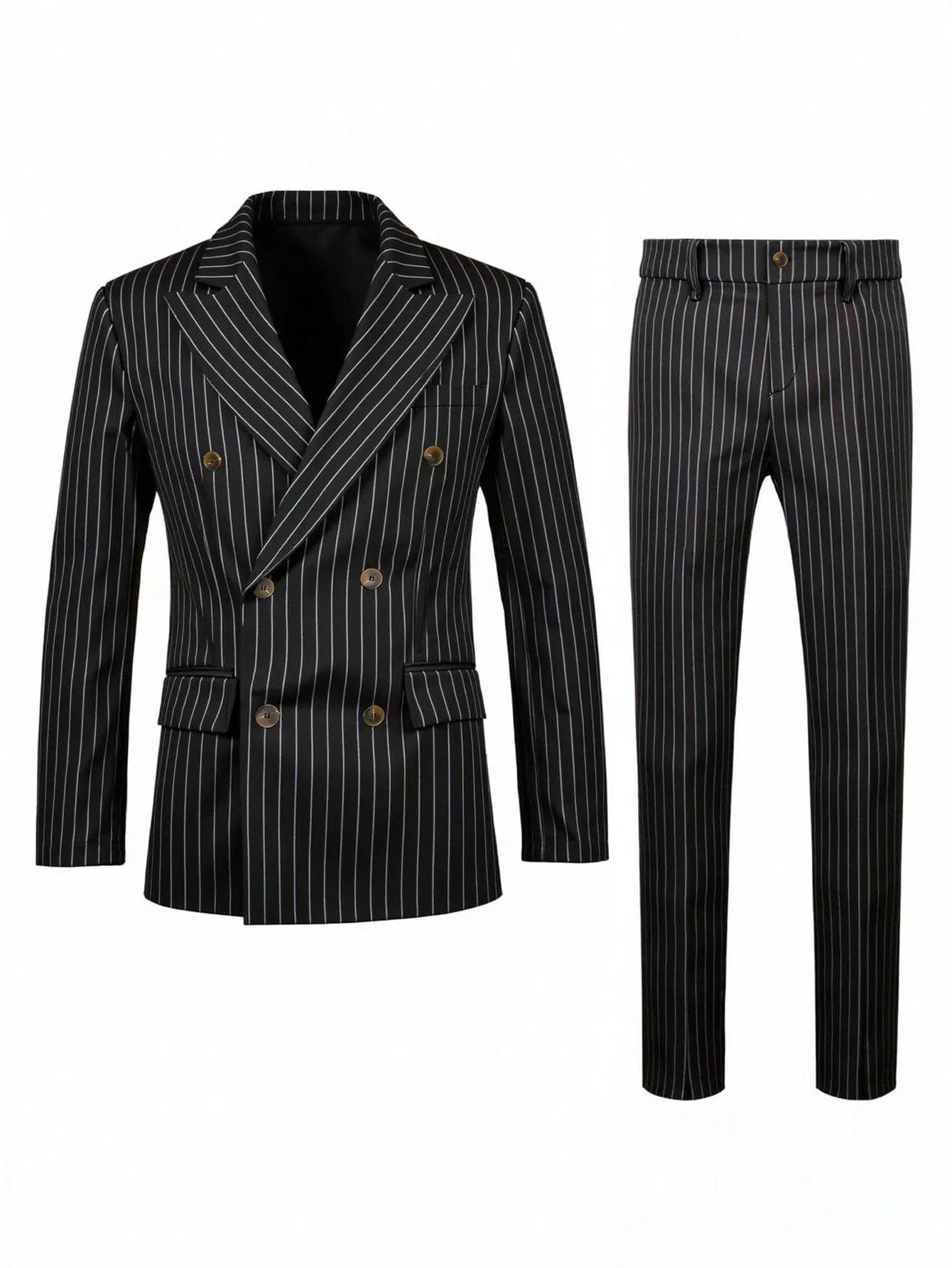 Men's Suit Sets Men's Striped Suits Dress Pants for Business Dinners and Weddings