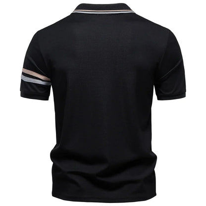 Men's Lightweight Breathable Polo Shirt Half Zipper Collar Solid Color Casual Summer Fashion Top