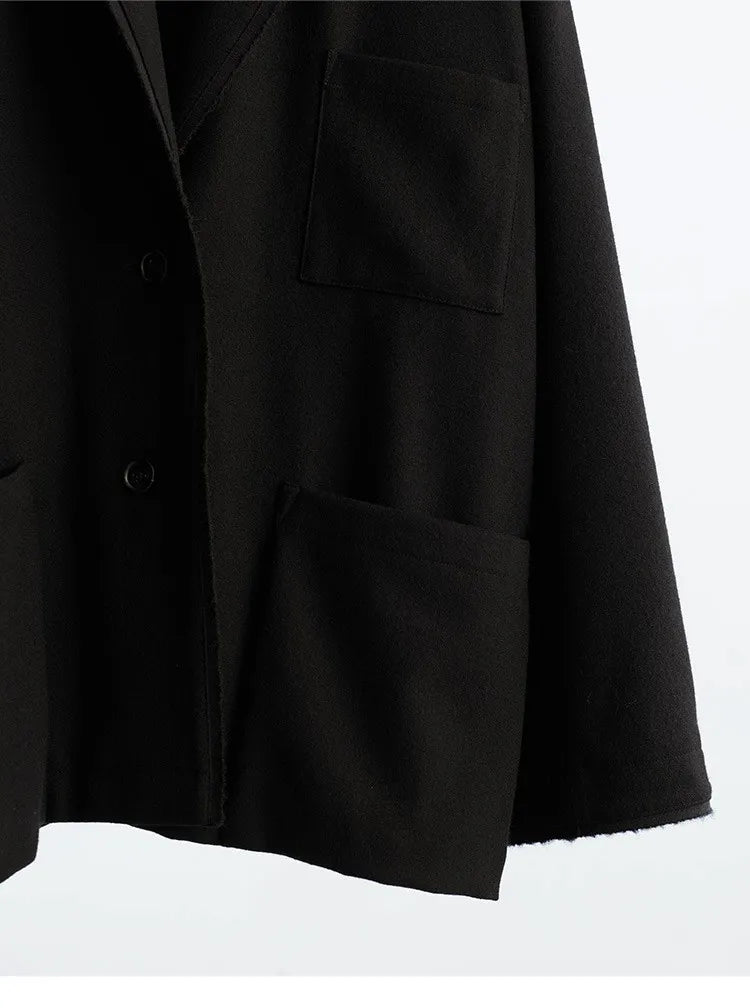 Australian Wool~Woolen Coat, Lightweight Lapel Collar, Straight Silhouette Blazer, Women's New Winter Style