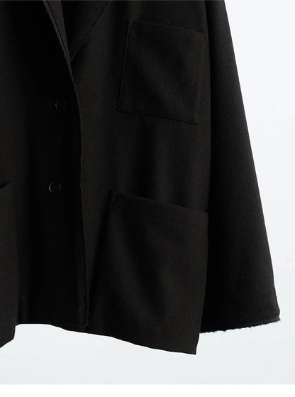 Australian Wool~Woolen Coat, Lightweight Lapel Collar, Straight Silhouette Blazer, Women's New Winter Style