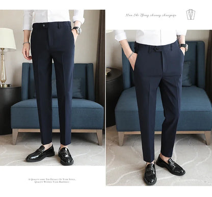 Plus size 44 42 40 Men Business Social Suit Pant 2024 Spring Formal Slim Wedding Trouser Mens Brand Fashion Casual Dress Pants
