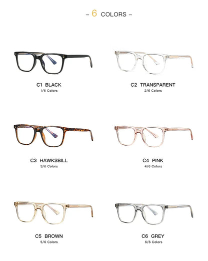 Men's Square Classic Eyeglass Frames Myopia Hyperopia Anti-Blue Light Reading Glasses Customizable Prescription PFD2082