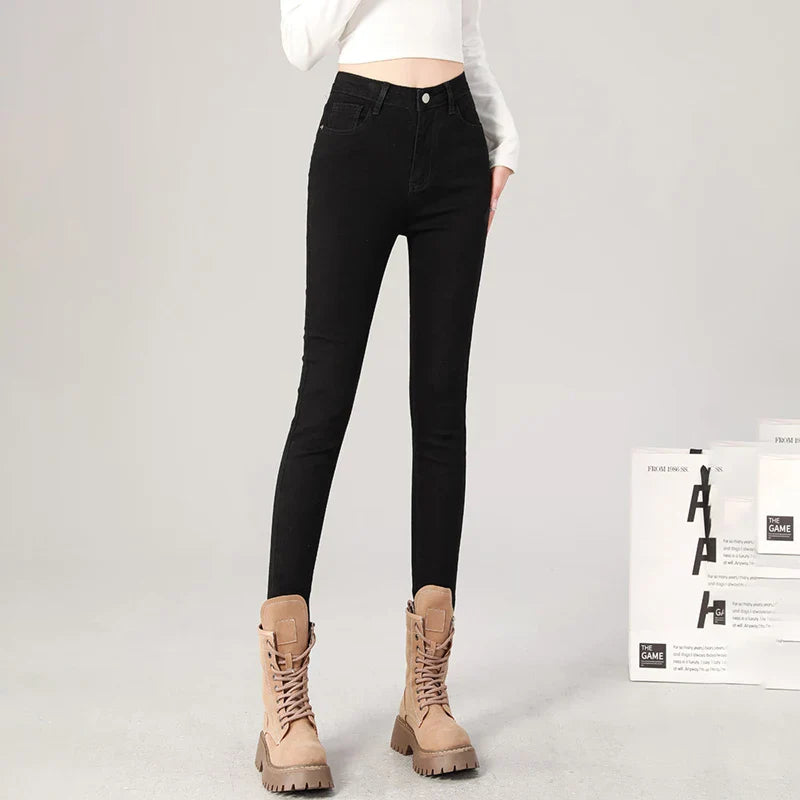 2024 Sexy Women Blue Slim Skinny Denim Jeans High Waist Elastic Mom Jeans Stretch Washed Pencil Pants Streetwear Tight Trousers