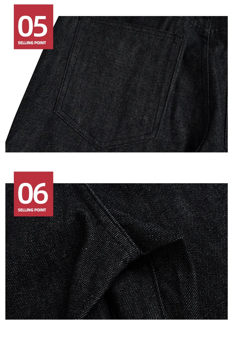 High Street Cleanfit Drak Blue Jeans for Men and Women Straight Vintage Casual Denim Trousers ZJ089